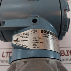 Rosemount 3051 Pressure Transmitter 3051Cg3A22A1Bb4I1L4 Bas97Atex1089X Yfkv37A