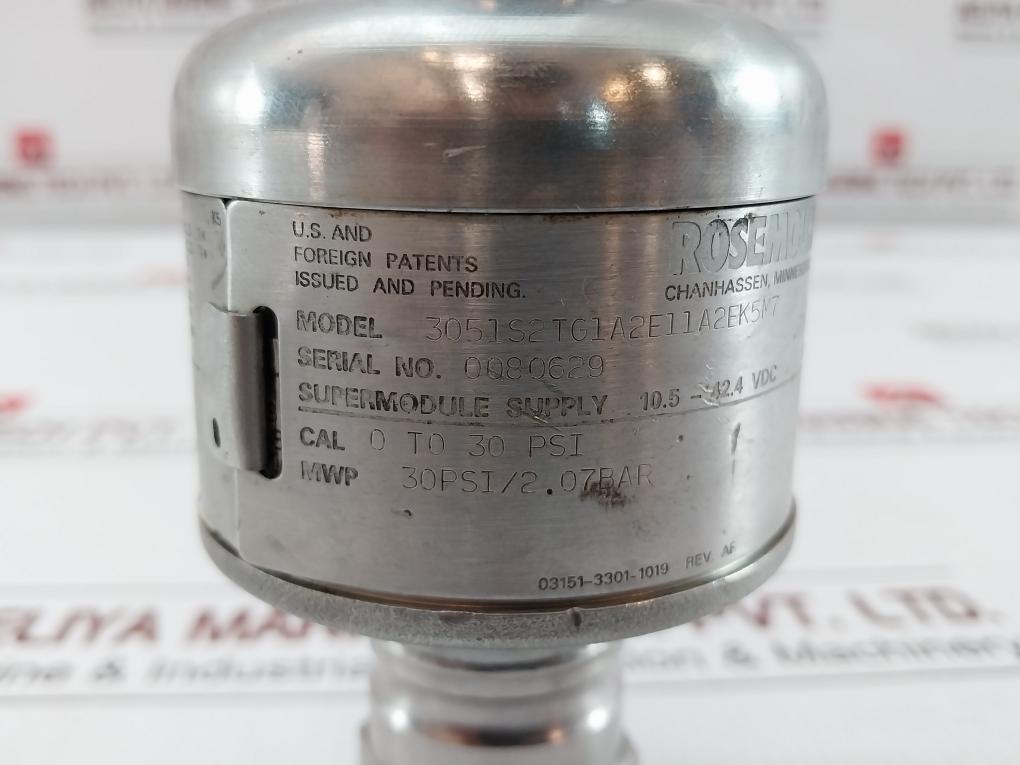 Pressure Transmitter Sensor 30Psi Rosemount 3051S2Tg1A2E11A2Ek5M7