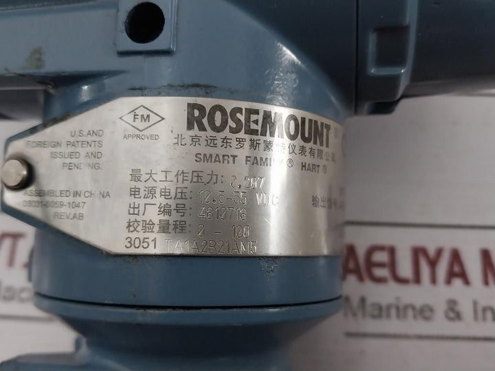 Rosemount 3051 Ta1A2B21Am5 Hart Pressure Transmitter Rev Ab 03031-0332-0003