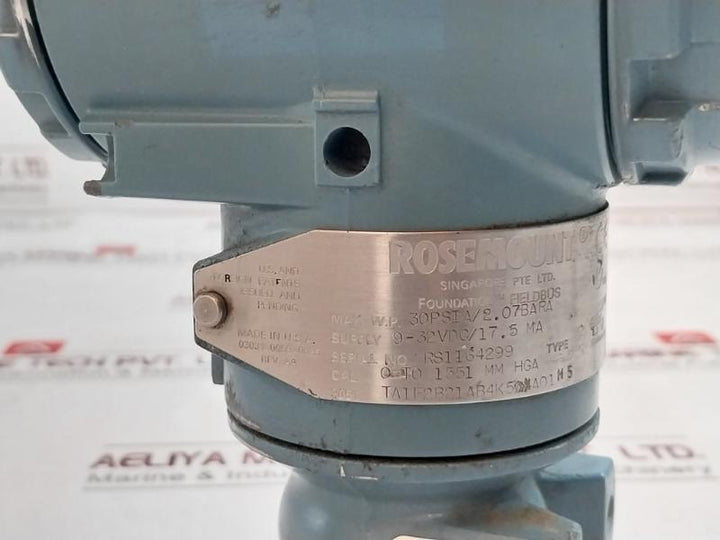 Rosemount 3051 Ta1F2B21Ab4K5Q4Ao1 M5 Foundation Fieldbus Transmitter Rev Aa