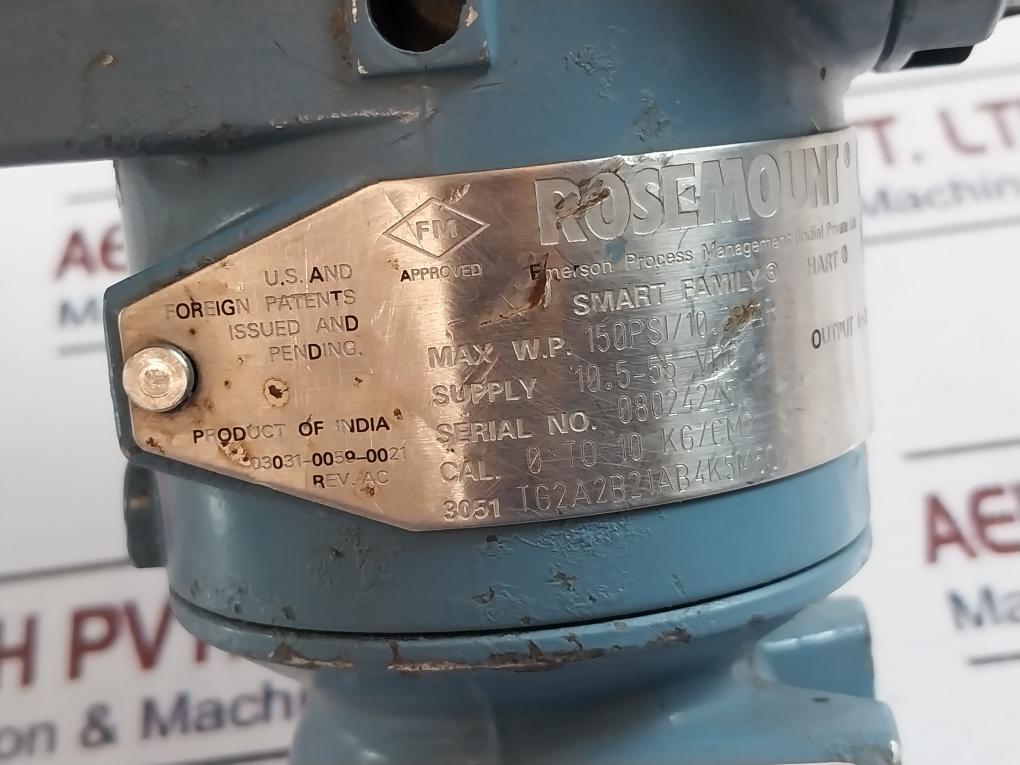 ROSEMOUNT 3051 TG2A2B21AB4K5M5Q Pressure Transmitter 03031-0193-0103