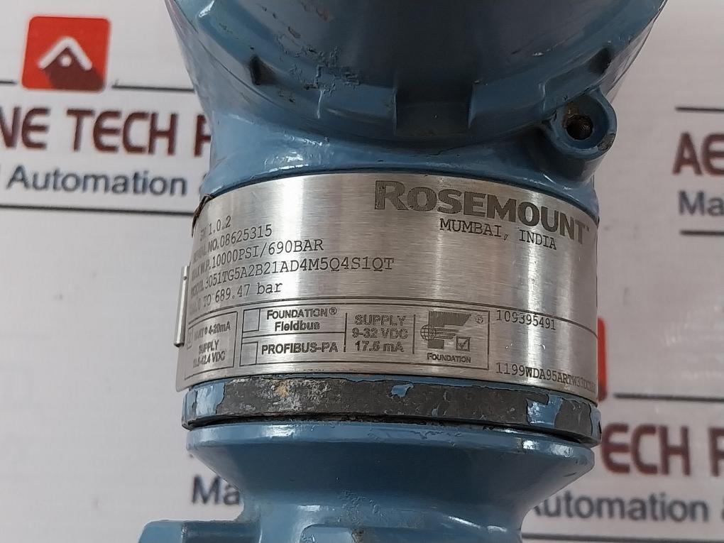 Rosemount 3051TG5A2B21AD4M5Q4S1QT Pressure Transmitter 03031-0332-0015