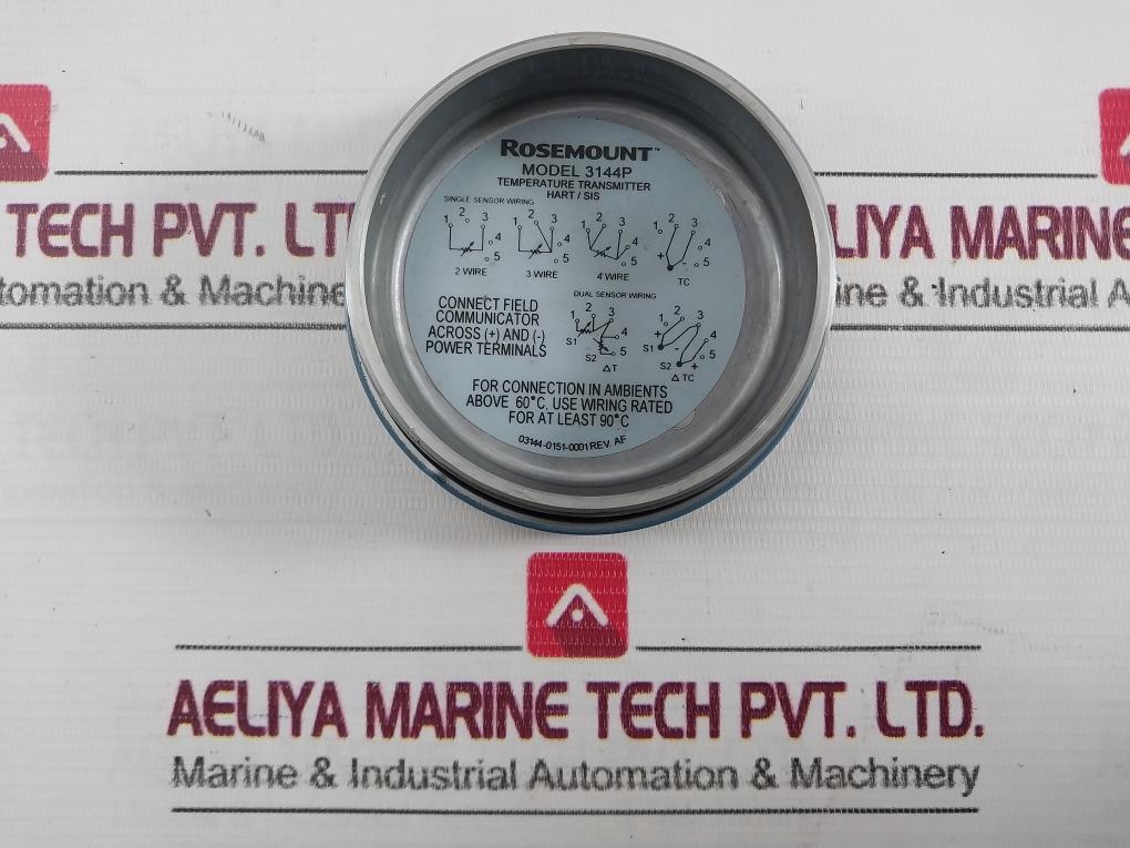 Rosemount 3144P D1A2Nada1B4M5Q4U1Hr7 Hart Temperature Transmitter 12.0-42.4 Vdc