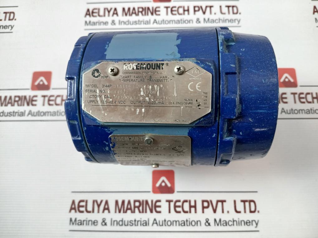 Rosemount 3144P Temperature Transmitter 12.0-42.4 Vdc Ip66 4-20Ma D1A1I5B4M5Q4