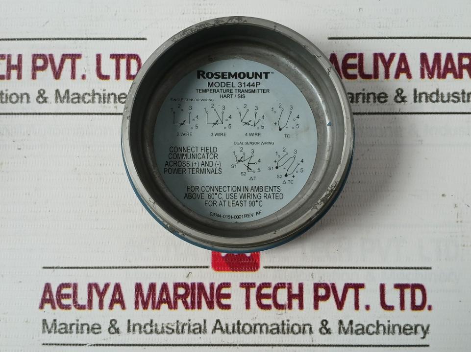 Rosemount 3144P Temperature Transmitter 3144Pd2A1Nab4M5Q4 Rev: Af 12.0-42.4 Vdc