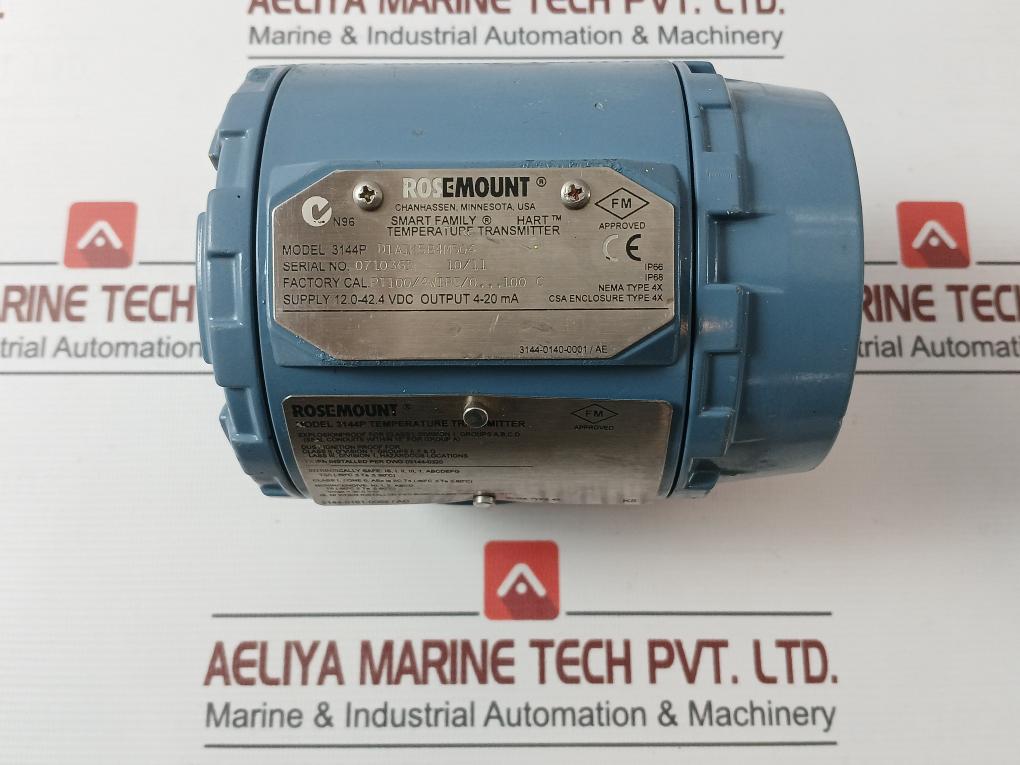 Rosemount 3144P Temperature Transmitter Hart 12.0-42.4 Vdc 4-20Ma 60C 90C