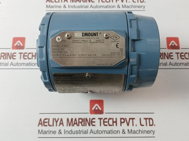 Rosemount 3144P Temperature Transmitter Hart 12.0-42.4 Vdc 4-20Ma 60C 90C
