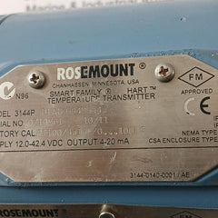 Rosemount 3144P Temperature Transmitter Hart 12.0-42.4 Vdc 4-20Ma 60C 90C