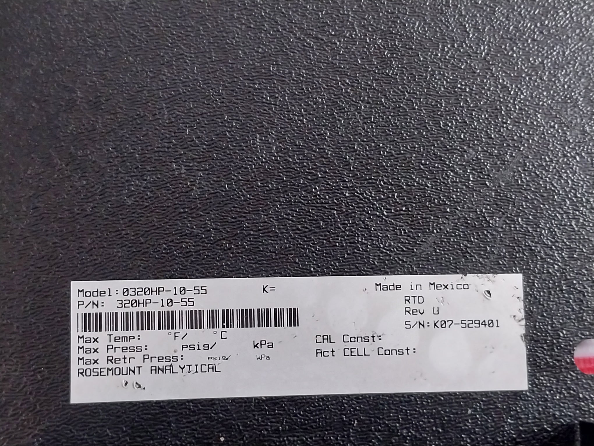 Rosemount 320Hp-10-55 High Purity Ph Sensor