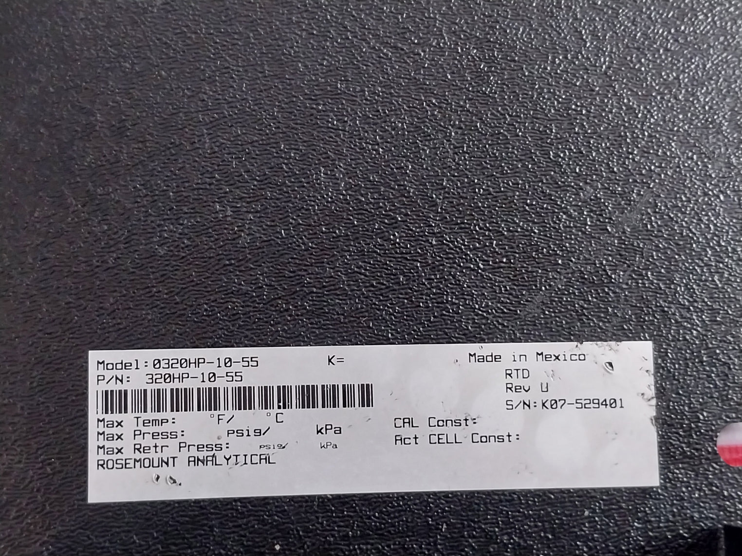 Rosemount 320Hp-10-55 High Purity Ph Sensor