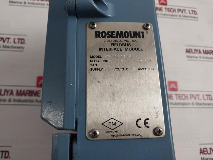 Rosemount 3420A1A1A2 Fieldbus Interface Module 03420-1509-0002 Rev: Aa 24Vdc 2A
