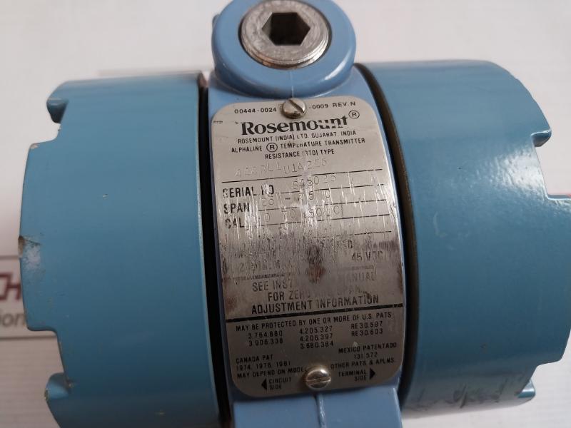 Rosemount 444Rl1U1A2E5 Alphaline Temperature Transmitter Rev N 45V Dc 444-5-1