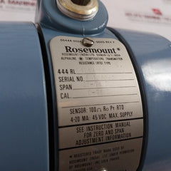 Rosemount 444Rl1U1A2E5 Temperature Transmitter Rev:F 45Vdc 4-20Ma 0-75C