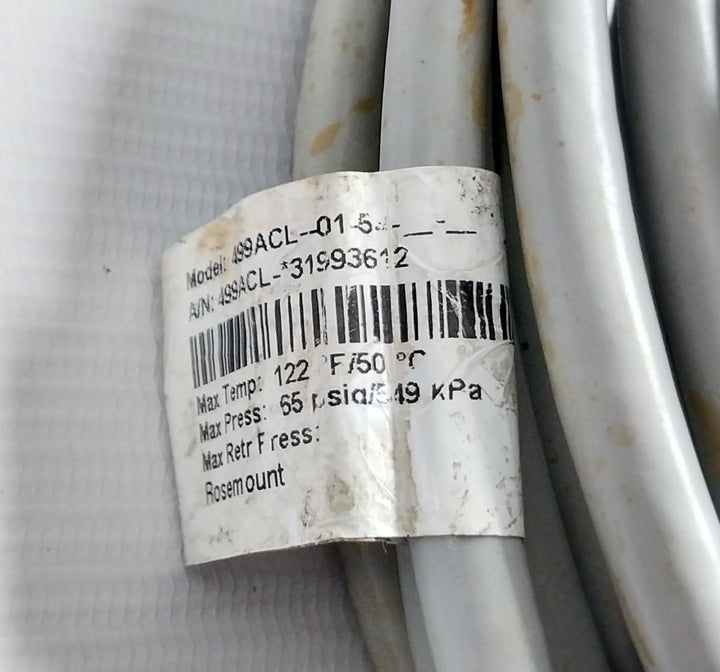 Rosemount 499Acl-01-54 Chlorine Sensor 8 Meter 65 Psig Max 122°F/50°C