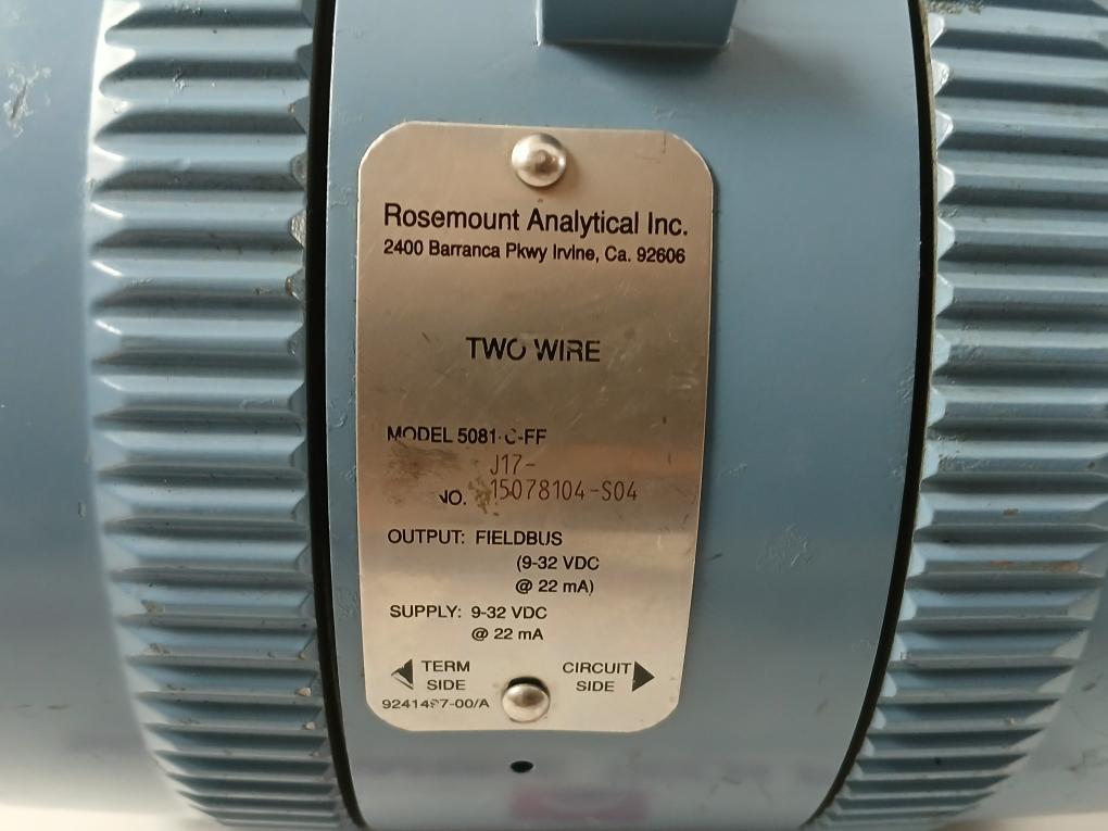 Rosemount 5081-c-ff Two Wire Fieldbus Transmitter 9-32 Vdc At 22 Ma