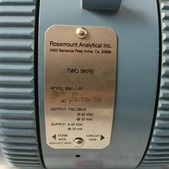 Rosemount 5081-c-ff Two Wire Fieldbus Transmitter 9-32 Vdc At 22 Ma