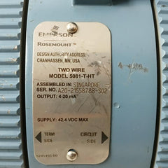 Rosemount 5081-t-ht-67 Two Wire Conductivity Transmitter 42.4 Vdc 4-20 Ma