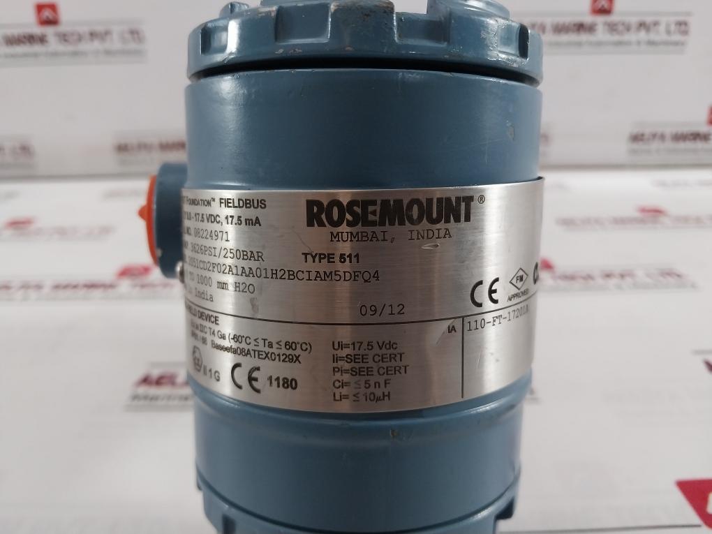 Rosemount 511 Output Foundation Fieldbus Pressure Transmitter Ip66/68