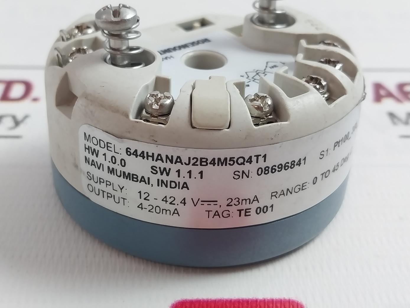 Rosemount 644Hanaj2B4M5Q4T1 Temperature Transmitter 12-42.4V 23Ma 0 To 45 Deg C