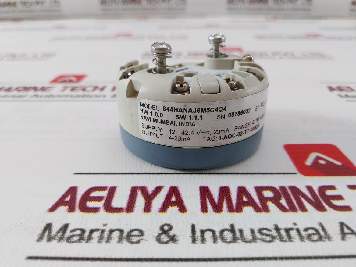 Rosemount 644Hanaj6M5C4Q4 Temperature Transmitter 00644-7600-0004 12-42.4V 23Ma