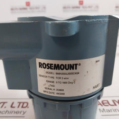 Rosemount 644Hanaj6M5C4Q4 Temperature Transmitter 0 To 1600 Deg C