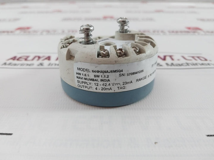 Rosemount 644Hanaj6M5Q4 Temperature Transmitter 12-42.4V 4-20Ma 1.0.1Hw