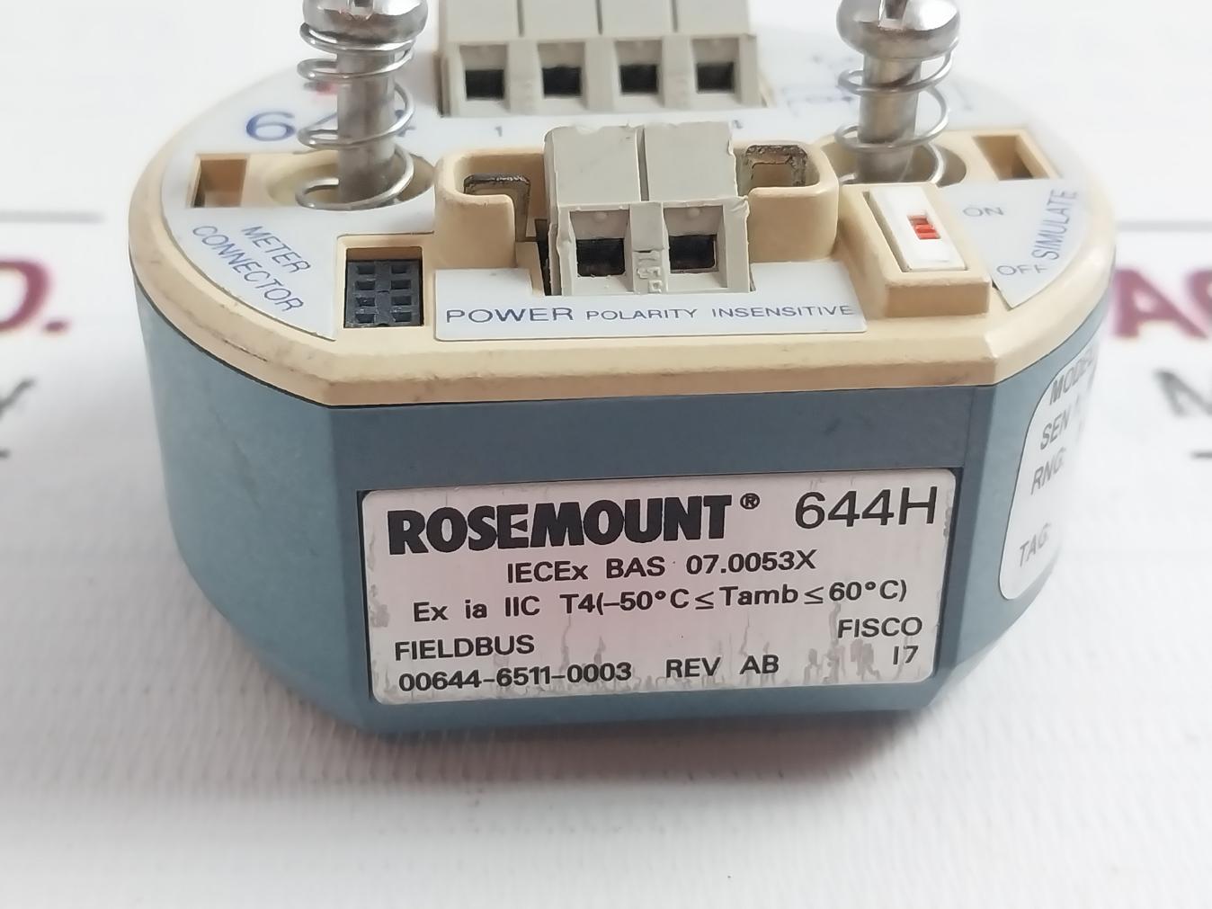 Rosemount 644Hfi7J5Q4 Temperature Transmitter Head Rev.Ab 9.0-32.0Vdc