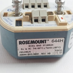 Rosemount 644Hfi7J5Q4 Temperature Transmitter Head Rev.Ab 9.0-32.0Vdc