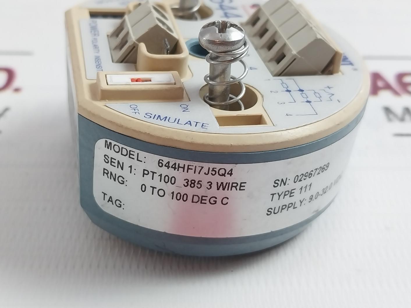 Rosemount 644Hfi7J5Q4 Temperature Transmitter Head Rev.Ab 9.0-32.0Vdc