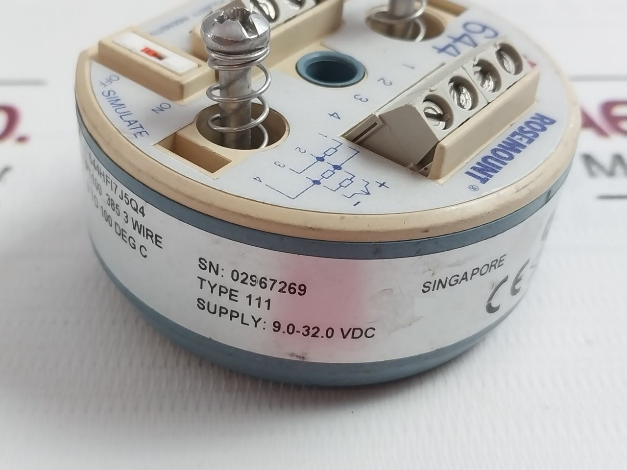 Rosemount 644Hfi7J5Q4 Temperature Transmitter Head Rev.Ab 9.0-32.0Vdc
