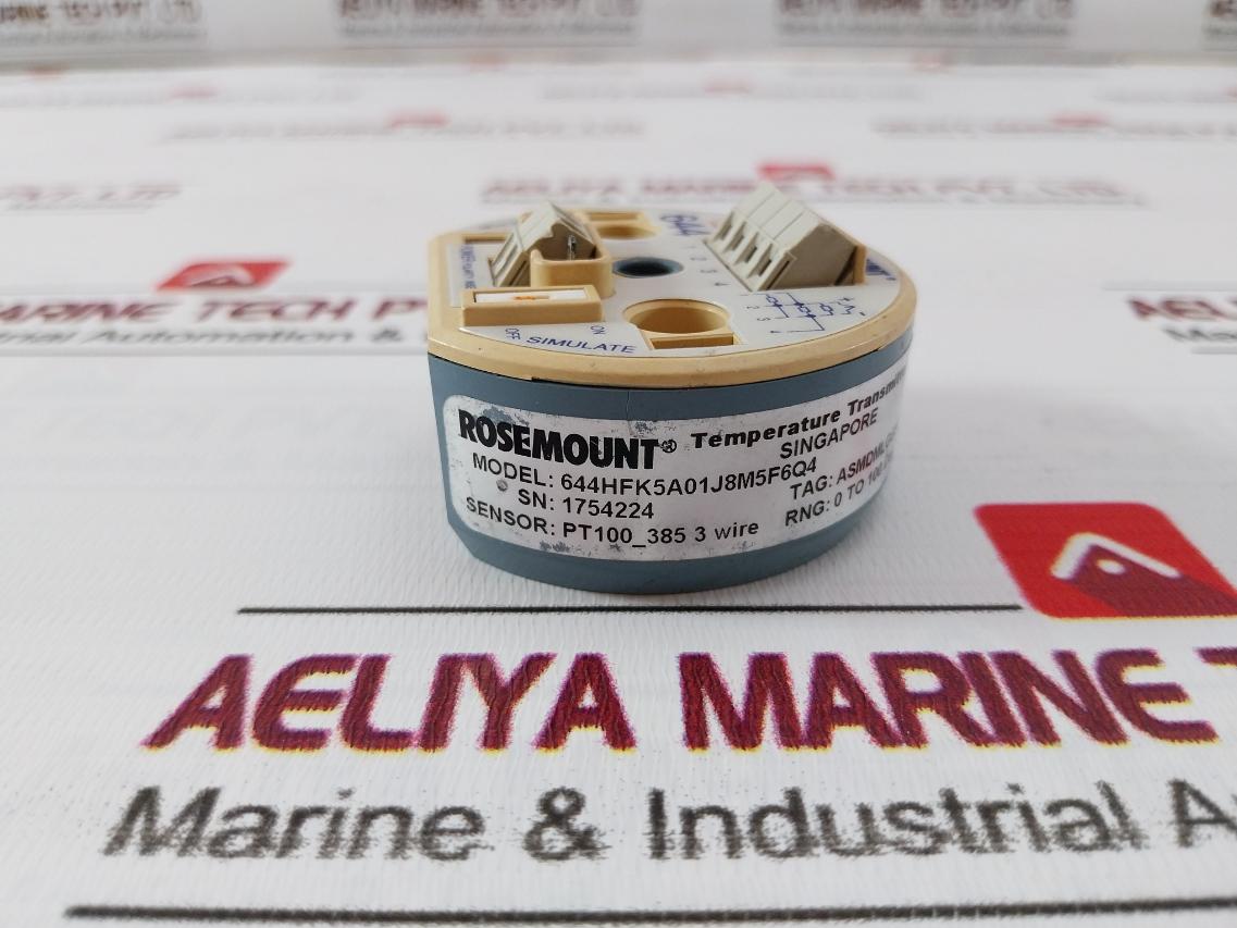 Rosemount 644Hfk5A01J8M5F6Q4 Temperature Transmitter 00644-2402-0003 9.0-32.0Vdc