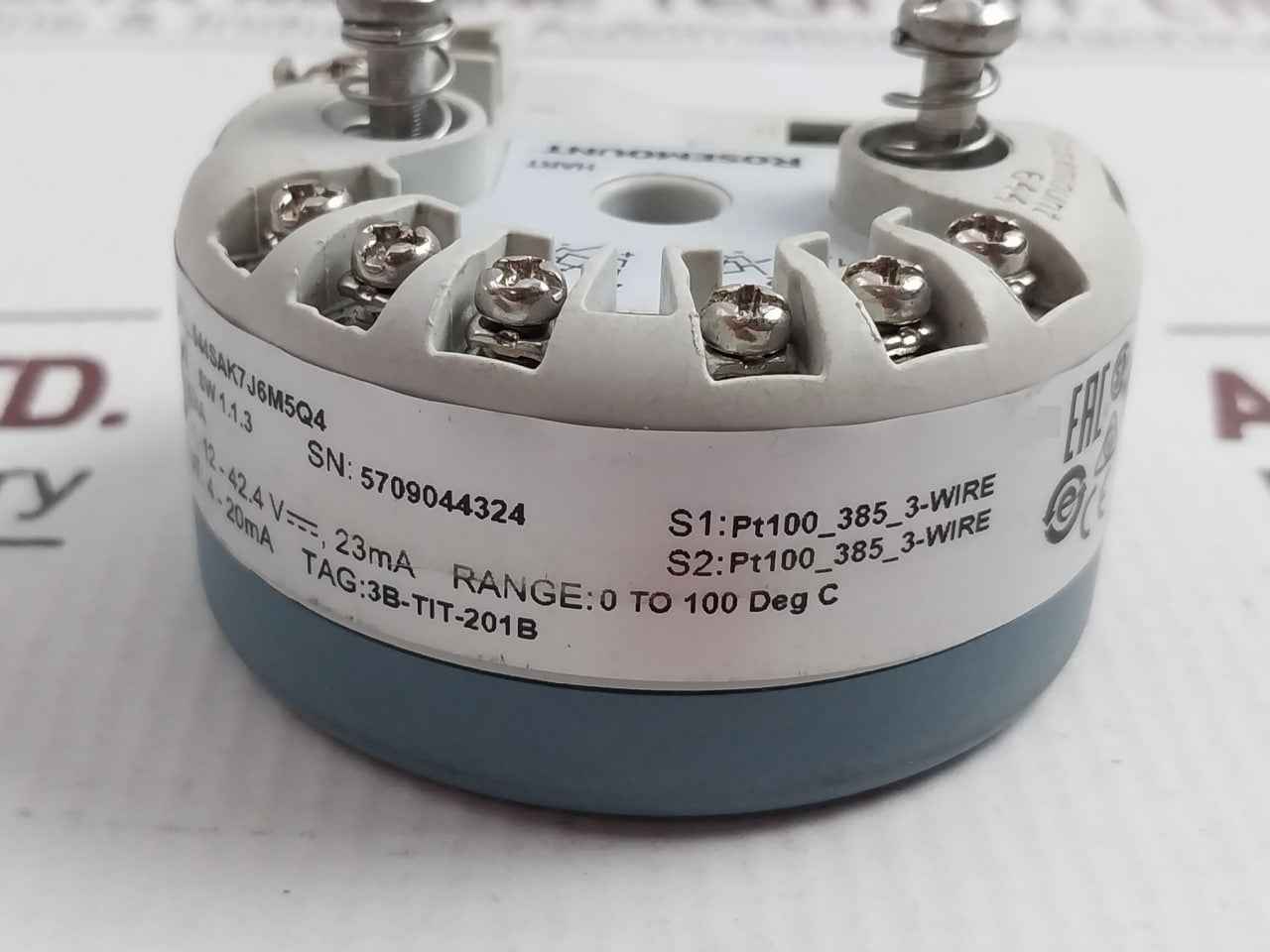 Rosemount 644Sak7J6M5Q4 Hart Temperature Transmitter Head 4-20Ma Sw.1.1.3