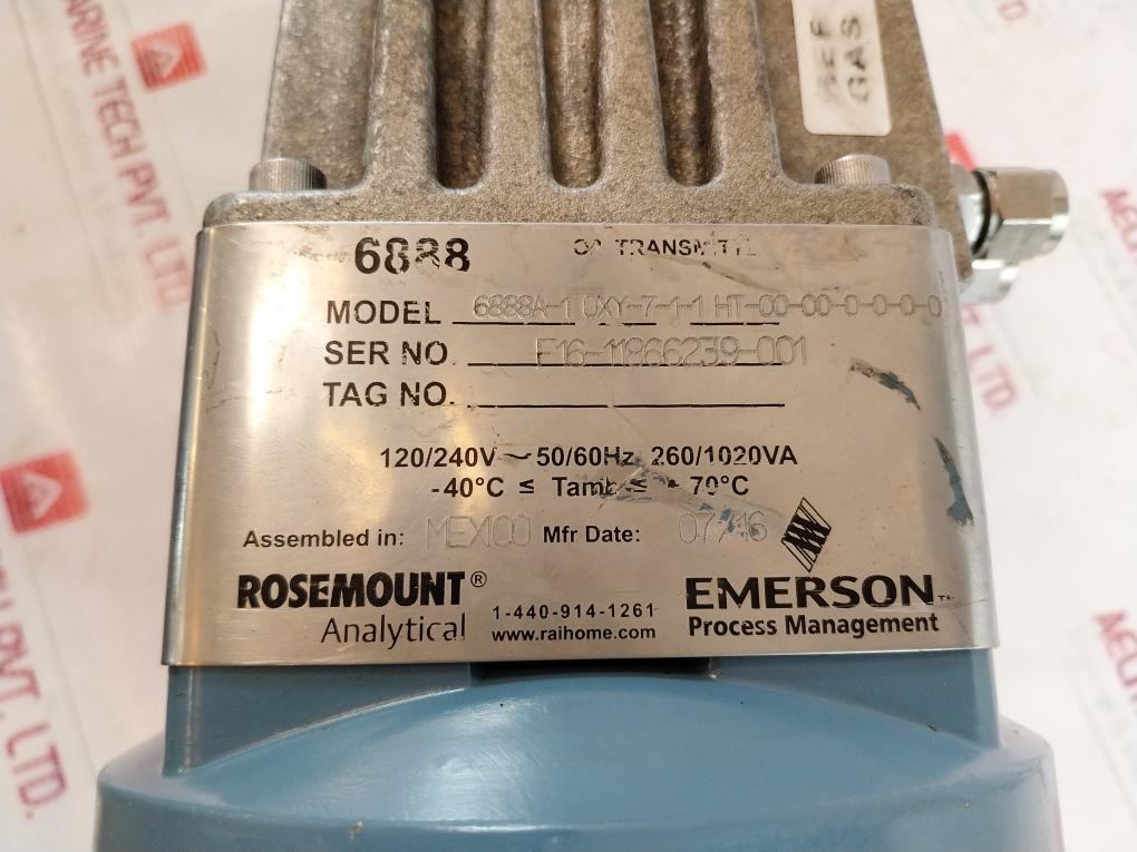 Rosemount 6888A-1 Oxy-7-1-1 Ht-00-00-0-0-0-0 In Situ Oxygen Transmitter 4-20Ma