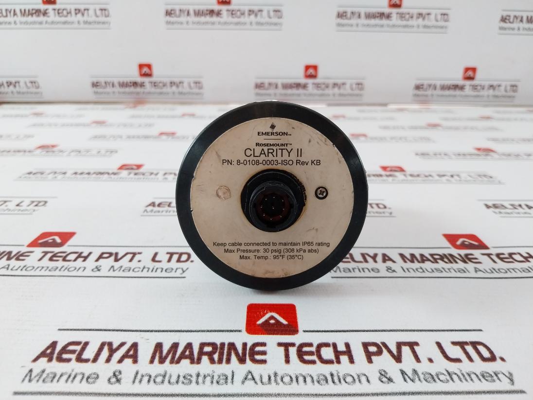 Rosemount 8-0108-0003-iso Turbidity Sensor Max Pressure 30 Psig