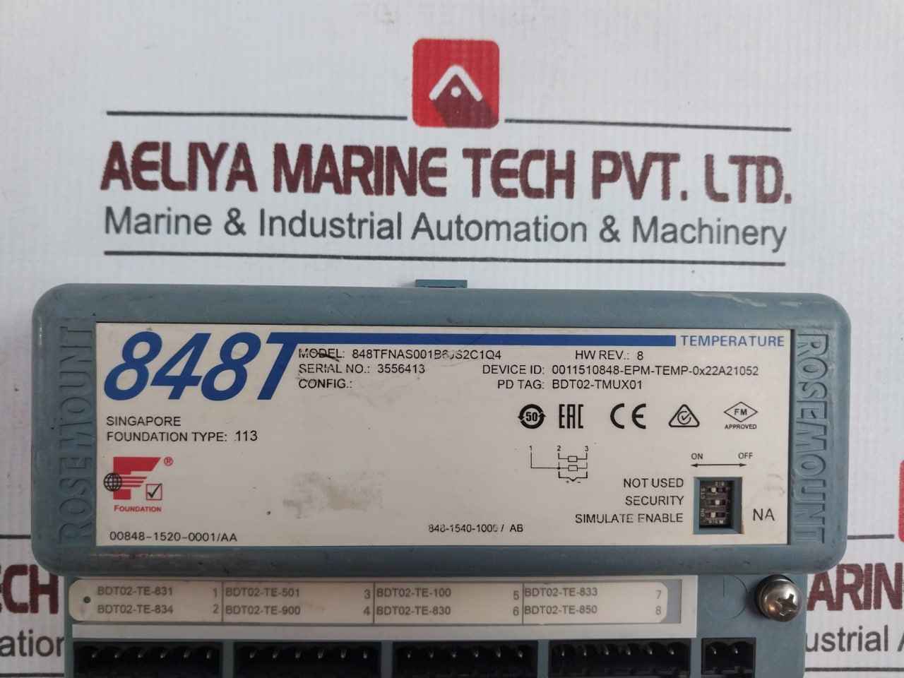 Rosemount 848Tfnas001B6Js2C1Q4 Foundation Fieldbus Temperature Transmitter Rev 8