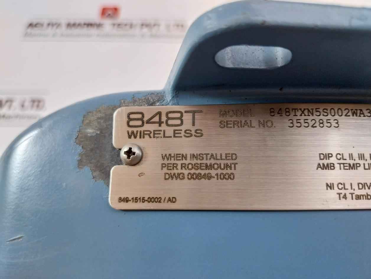 Rosemount 848Txn5S002Wa3Wk1B6Ha1F5C4Q4 848T Wireless Transmitter 2.4 Ghz