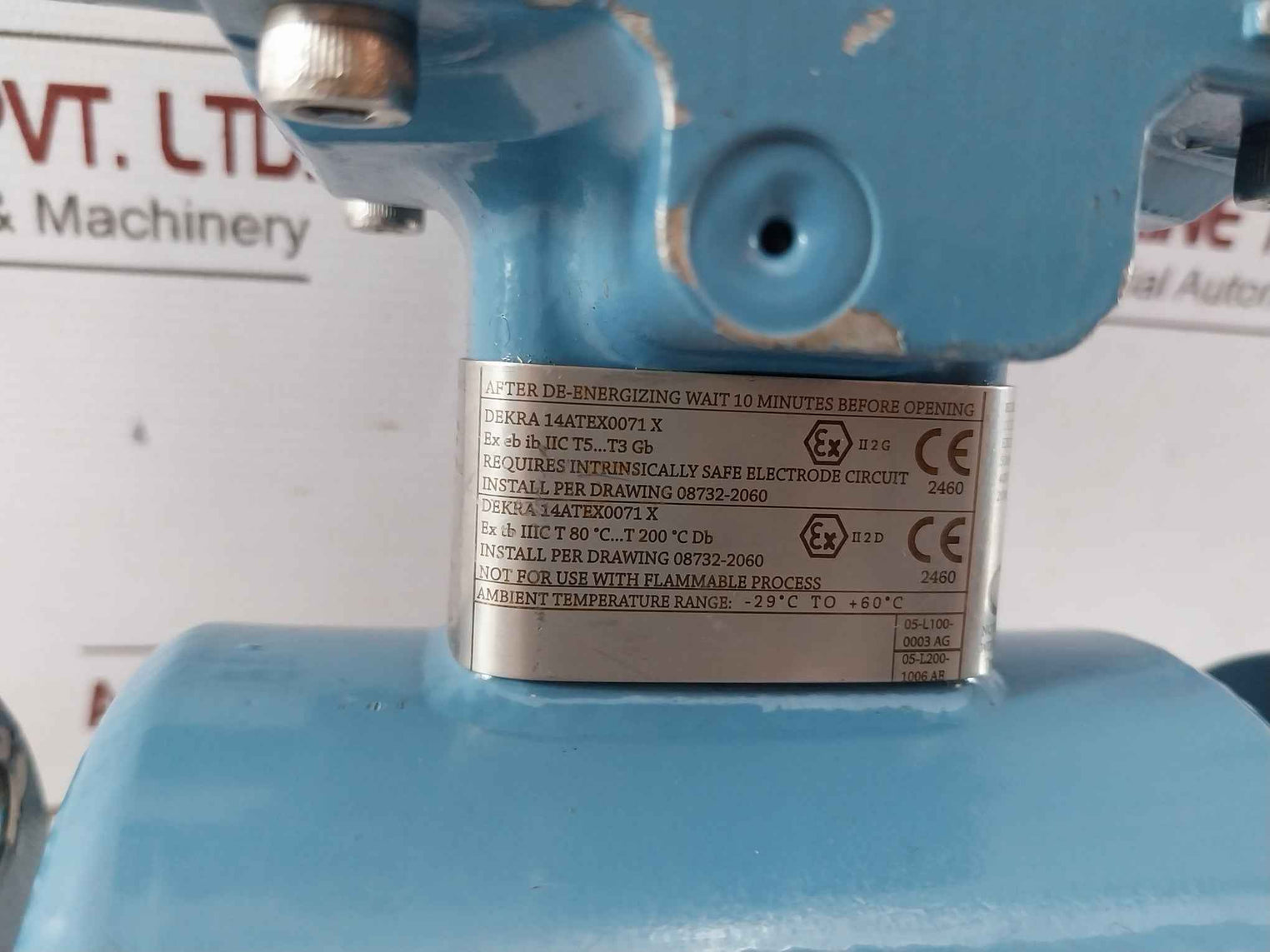 Rosemount 8705Ate010P1M0K1 Magnetic Flow Meter Sensor 275 Psig/1.90 Mpa Rev: Ab