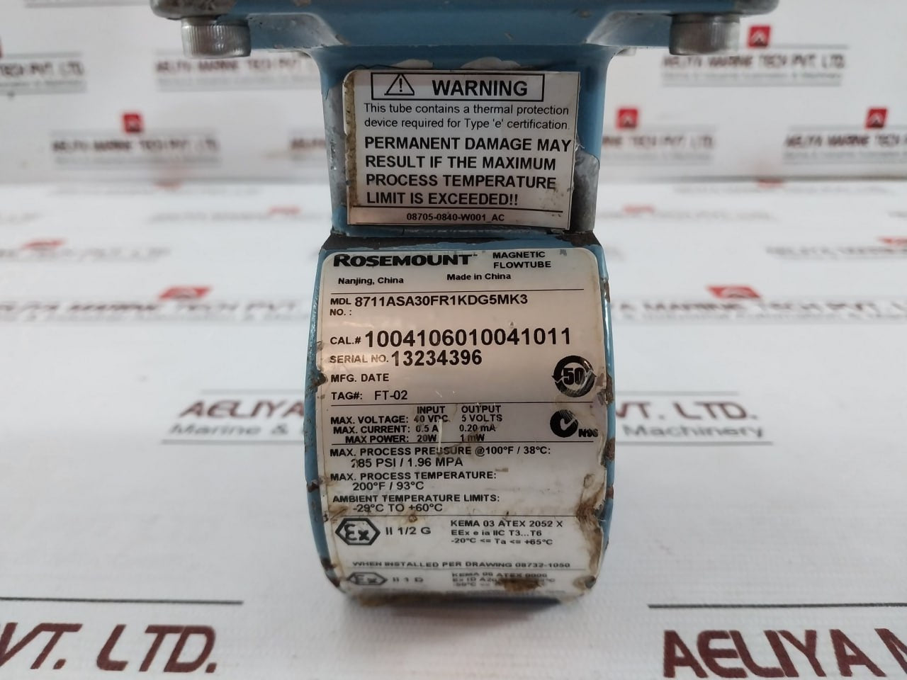 Rosemount 8711Asa30Fr1Kdg5Mk3 Magnetic Flow Meter Sensor 40Vdc 5Volts 0.5A 0.20M