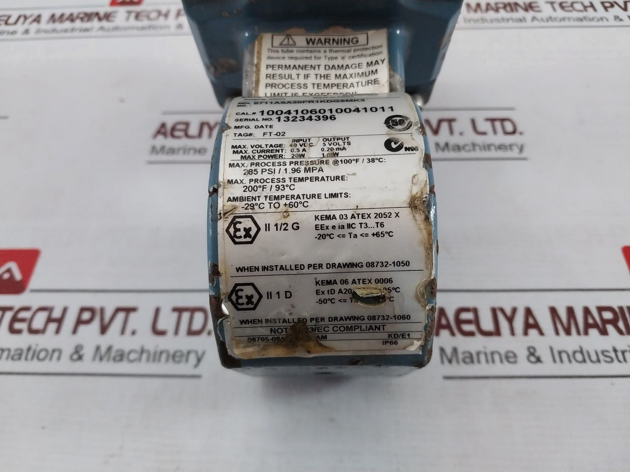 Rosemount 8711Asa30Fr1Kdg5Mk3 Magnetic Flow Meter Sensor 40Vdc 5Volts 0.5A 0.20M