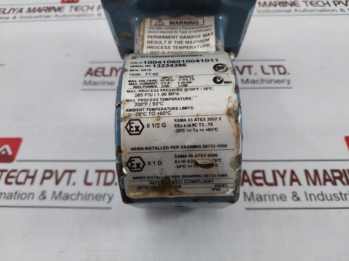 Rosemount 8711Asa30Fr1Kdg5Mk3 Magnetic Flow Meter Sensor 40Vdc 5Volts 0.5A 0.20M