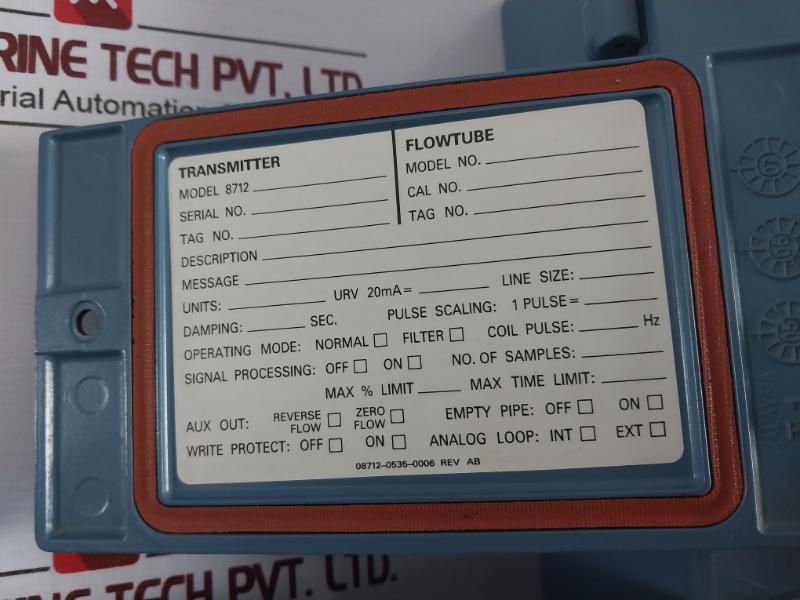 Rosemount 8712 Magnetic Flow Meter Transmitter 2Amp 90-250Vac As-is