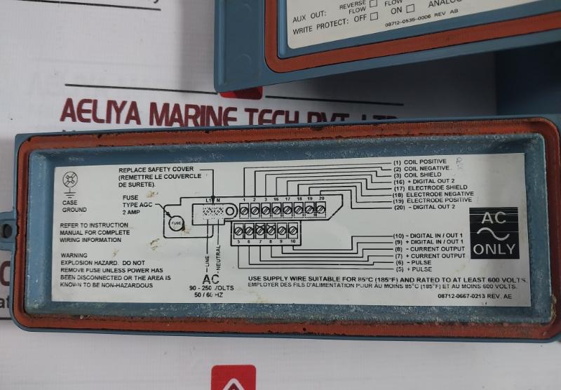 Rosemount 8712 Magnetic Flow Meter Transmitter 2Amp 90-250Vac As-is