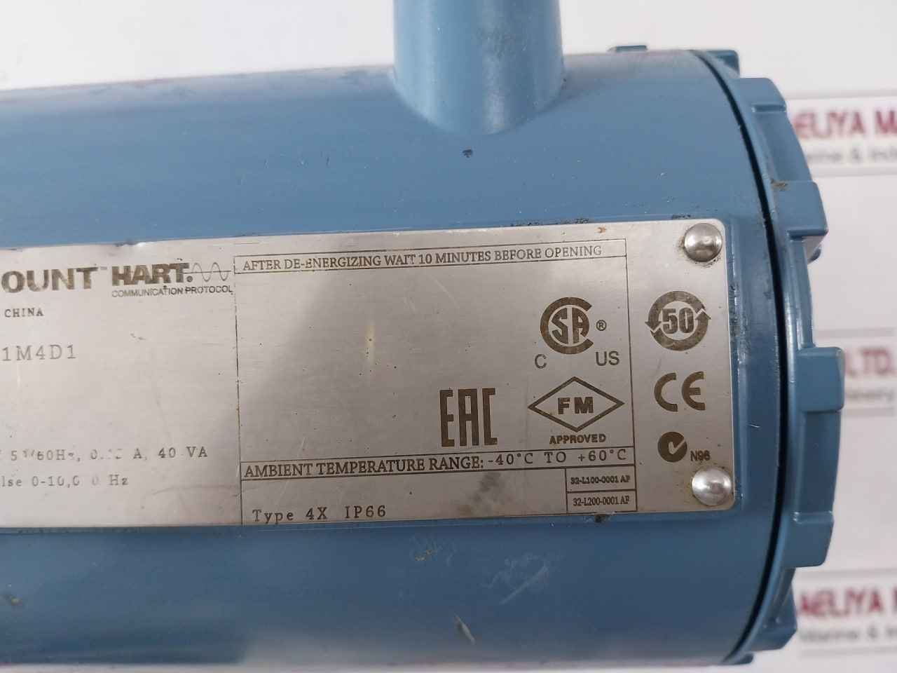 Rosemount 8732Emr1A1M4D1 Flow Transmitter Rev: Ac 90-250Vac 50/60Hz 0.45A 40Va