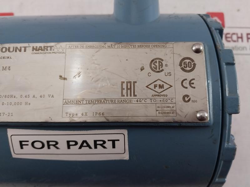 Rosemount 8732Emt1A1M4 Magnetic Flow Meter Rev: Ac 90-250Vac Ip66