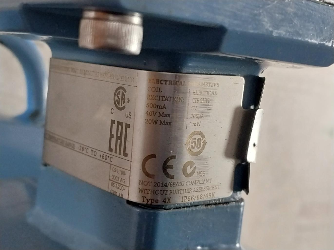 Rosemount 8750Wdmt1A1Fnsa040Ca1M4 Magnetic Flowmeter Rev: Ac 285Psig/1.96Mpa