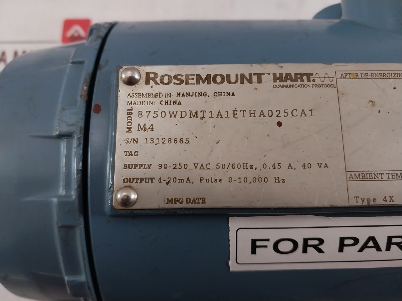Rosemount 8750Wdmt1A1Ftha025Ca1M4 Transmitter 4-20Ma 50/60Hz