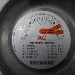 Rosemount 8750Wdmt1A1Ftsa005Sa1M4 Magnetic Flow Meter Rev Ac Type 4X Ip66