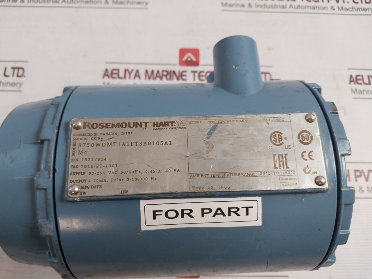 Rosemount 8750Wdmt1A1Ftsa010Sa1 Magnetic Flowmeter 90-250 Vac 40Va