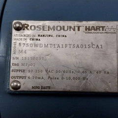 Rosemount 8750Wdmt1A1Ftsa015Ca1M4 Magnetic Flow Meter Mf-02 Rev Ac