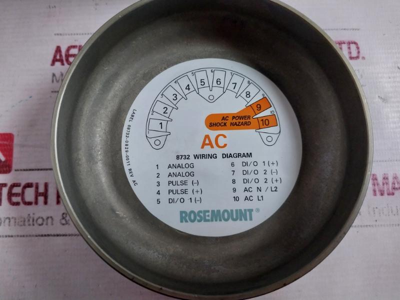 Rosemount 8750Wdmt1A1Ftsa015Ca1M4 Magnetic Flow Meter Rev: Ac 90-250 Vac 50/60Hz